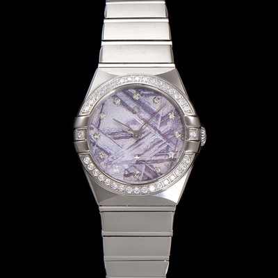 SA급 오메가 여성용 컨스틀레이션 131.15.28.60.99.001 다이아몬드 세팅 베젤 28mm 쿼츠 무브먼트 메테오라이트 다이얼 omg0147 xx