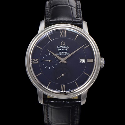 SA급 오메가 남성용 드빌 424.13.40.21.03.001 프레스티지 코-액시얼 39.5mm 오토매틱 Cal.2627 타입 블루 다이얼 omg0168 xx