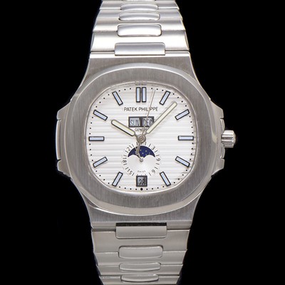 SA급 파텍필립 남성용 노틸러스 5726/1A-010 오토매틱 Cal.324 타입 40.5mm 메탈줄 화이트 다이얼 pat2216 xx