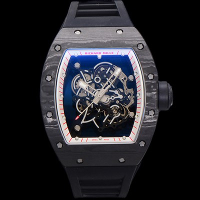 SA급 리차드밀레 남성용 RM055 NTPT 카본 케이스 50mm 스켈레톤 다이얼 기계식 수동형 무브먼트 ric0264 xx