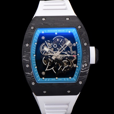 SA급 리차드밀레 남성용 RM055 NTPT 카본 케이스 50mm 스켈레톤 다이얼 기계식 수동형 무브먼트 ric0258 xx