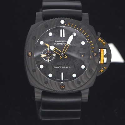 SA급 파네라이 남성용 서브멀시브 GMT 카보텍 네이비 실 PAM01324 오토매틱 Cal.P9000타입 44mm 블랙 다이얼 pan5231 xx