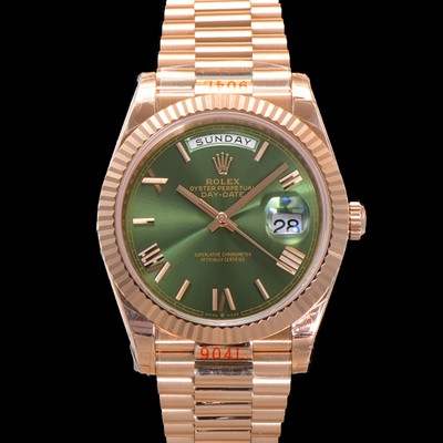 SA급 로렉스 남성용 New 데이데이트 m228235-0025 무게187g 18K 로즈골드 40mm 오토매틱 Cal.2836-2 타입 올리브 로마 다이얼 rol5400 xx