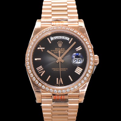 SA급 로렉스 남성용 New 데이데이트 m228345rbr-0025 무게187g 18K 로즈골드 40mm 오토매틱 Cal.2836-2 타입 다이아몬드/슬레이트 옴브레 다이얼 rol5401 xx