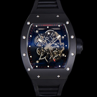 SA급 리차드밀레 남성용 RM055 부바왓슨 세라믹 50mm 기계식 수동형 무브먼트 스켈레톤 다이얼 ric0315 xx