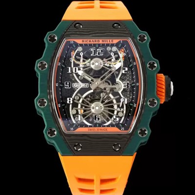 SA급 리차드밀레 남성용 RM21-02 투어빌론 포지드 카본 51mm 투르비용 무브먼트 스켈레톤 다이얼 ric0297 xx