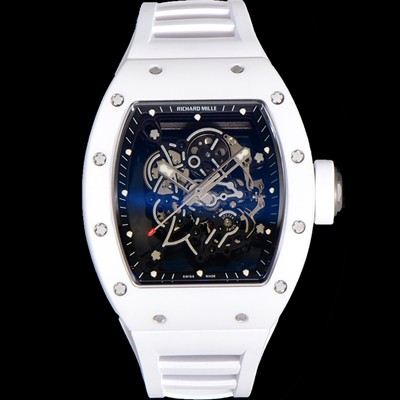 SA급 리차드밀레 남성용 RM055 부바왓슨 세라믹 50mm 기계식 수동형 무브먼트 스켈레톤 다이얼 ric0307 xx