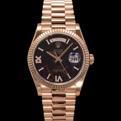 SA급 로렉스 남성용 New 데이데이트 m128235-0041 무게173g 18K 로즈골드 프레지던트 36mm 오토매틱 Cal.2836-2 타입 아이젠키젤 다이얼 rol5405 xx