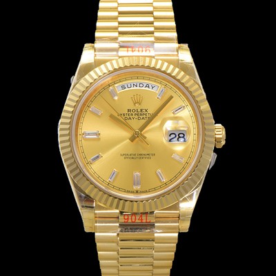 SA급 로렉스 남성용 New 데이데이트 m228238-0005 무게187g 18K 옐로우골드 40mm 오토매틱 Cal.2836-2 타입 샴페인 바게트 다이얼 rol5395 xx