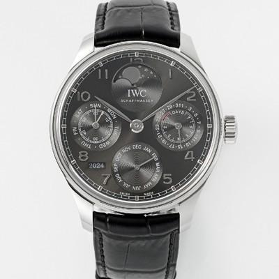SA급 아이더블유씨 남성용 포루투기즈 IW503301 퍼페추얼 캘린더 싱글 문 44mm 오토매틱 무브먼트 그레이 다이얼 iwc4106 xx