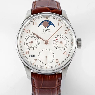 SA급 아이더블유씨 남성용 포루투기즈 IW503307 퍼페추얼 캘린더 싱글 문 44mm 오토매틱 무브먼트 화이트 다이얼 iwc4107 xx