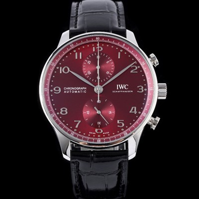 SA급 아이더블유씨 남성용 신상품 / 포르투기즈 IW371616 크로노그래프 오토매틱 Cal.69355 타입 41미리 가죽줄 레드 다이얼 iwc4092 xx
