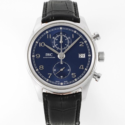 SA급 아이더블유씨 남성용 포루투기즈 IW390302 크로노그래프 42mm 오토매틱 무브먼트 블루 다이얼 iwc4099 xx