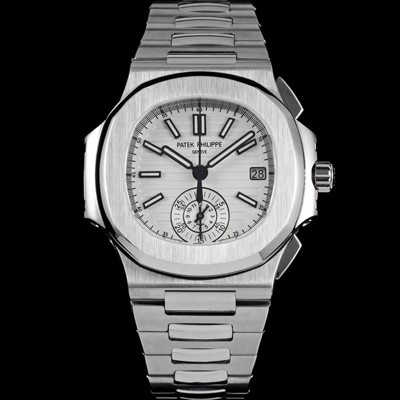 SA급 파텍필립 남성용 노틸러스 5980/1A-019 오토매틱 Cal.CH 28-520 C 타입 40.5mm 메탈줄 화이트 다이얼 pat2224 xx
