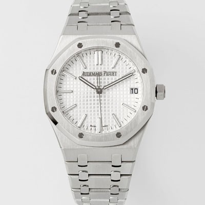 SA급 오데마피게 남성용 로얄오크 셀프와인딩 15510ST.OO.1320ST.08 41mm 오토매틱 Cal.4302 무브먼트 실버 와플 다이얼 aud6542 xx