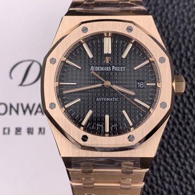 SA급 오데마피게 남성용 15400OR.OO.1220OR.01 로얄오크 18k 로즈골드 41mm 오토매틱 Cal.3120무브먼트 블랙 와플 다이얼 aud6534 xx