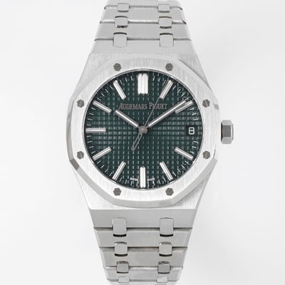 SA급 오데마피게 남성용 로얄오크 셀프와인딩 15510ST.OO.1320ST.09 41mm 오토매틱 Cal.4302 무브먼트 그린 와플 다이얼 aud6545 xx