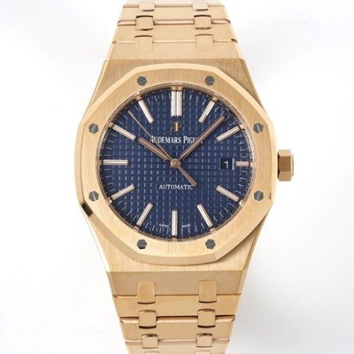SA급 오데마피게 남성용 15400OR.OO.1220OR.03 로얄오크 18k 로즈골드 41mm 오토매틱 Cal.3120무브먼트 블루 와플 다이얼 aud6537 xx