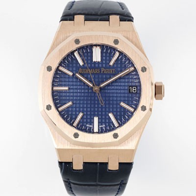 SA급 오데마피게 남성용 로얄오크 셀프와인딩 15510OR.OO.D315CR.02 18K 로즈골드 41mm 오토매틱 Cal.4302 무브먼트 블루 와플 다이얼 aud6548 xx