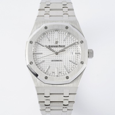 SA급 오데마피게 남성용 15400ST.OO.1220ST.02 로얄오크 41mm 오토매틱 Cal.3120무브먼트 실버 와플 다이얼 aud6526 xx
