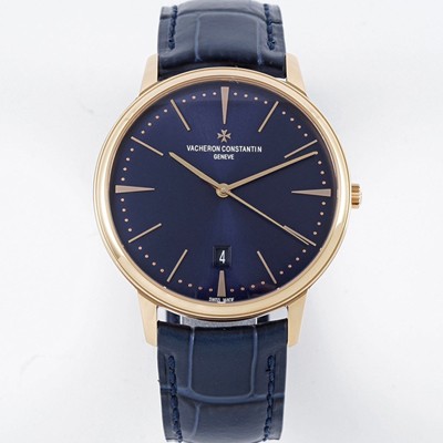 SA급 바쉐론콘스탄틴 남성용 패트리모니 85180/000R-B515 셀프 와인딩 드레스 워치!! 18K 로즈골드 케이스 블루 다이얼 오토매틱 무브먼트 vac1162 xx