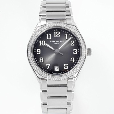 SA급 파텍필립 여성용 트웬티-포 티파니 7300/1200A-010 다이아몬드 36mm 오토매틱 Cal.324 타입 그레이 다이얼 pat2232 xx