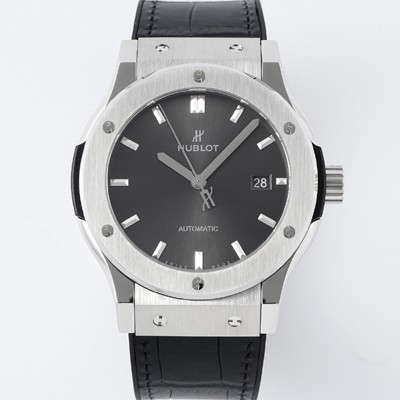 SA급 휴블렛 남성용 클래식 퓨전 542.NX.7071.LR 42mm 오토매틱 2892 타입 가죽/러버 믹스 그레이 다이얼 hub2137 xx