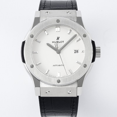 SA급 휴블렛 남성용 클래식 퓨전 542.NX.2611.LR 42mm 오토매틱 2892 타입 가죽/러버 믹스 화이트 다이얼 hub2138 xx