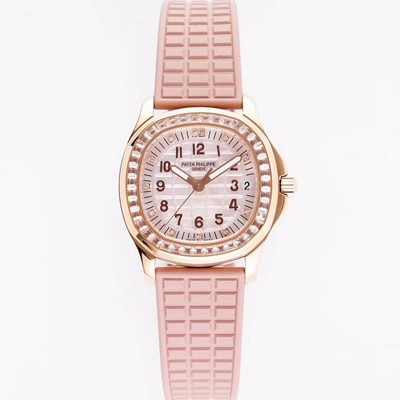 SA급 파텍필립 여성용 아쿠아넛 5072R-001 마더 오브 펄 18k 로즈골드 35.6mm 오토매틱 Cal.324 타입 투톤 베이지 다이얼 pat2234 xx