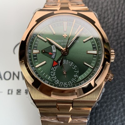 SA급 바쉐런 콘스탄틴 남성용 오버시즈 듀얼타임 18K 로즈골드 오토매틱 칼리버 5200 타입 41mm 메탈줄 실버 다이얼 vac1174 xx