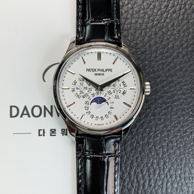 SA급 파텍필립 남성용 퍼페추얼 캘린더 5140 가죽줄 40mm 오토매틱 Cal.240 타입 화이트 다이얼 pat2239 xx