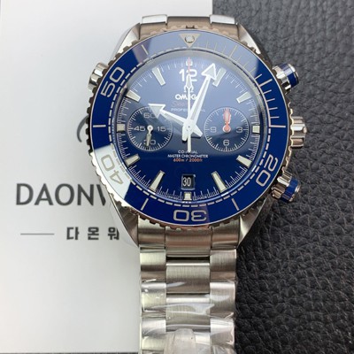 SA급 오메가 남성용 씨마스터 신제품 215.30.46.51.03.001 플래닛 오션 600m 코액시얼 마스터 크로노미터 45.5mm 크로노그래프 오토매틱 Cal.9900 타입 블루 다이얼 omg0202 xx