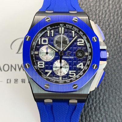 SA급 오데마피게 남성용 로얄오크 오프쇼어 26405CE.OO.A030CA.01 세라믹 베젤 크로노그래프 44mm 오토매틱 무브먼트 블루 다이얼 aud6584 xx