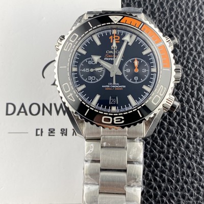 SA급 오메가 남성용 씨마스터 신제품 215.30.46.51.01.002 플래닛 오션 600m 코액시얼 마스터 크로노미터 45.5mm 크로노그래프 오토매틱 Cal.9900 타입 블랙 다이얼 omg0248 xx