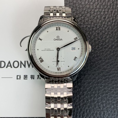 SA급 오메가 남성용 드빌 스몰 434.10.41.20.02.001 세컨즈 마스터 크로노미터 41mm 오토매틱 Cal.8802 타입 실버 다이얼 omg0210 xx
