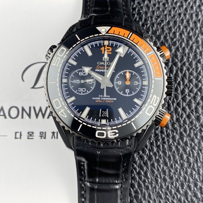 SA급 오메가 남성용 씨마스터 신제품 215.92.46.51.01.001 플래닛 오션 600m 코액시얼 마스터 크로노미터 45.5mm 크로노그래프 오토매틱 Cal.9900 타입 딥 블랙 다이얼 omg0244 xx