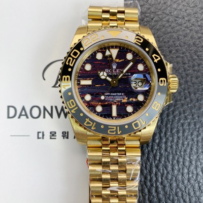 SA급 로렉스 남성용 지엠티 마스터 126718GRNR 타이거 아이언 18K 옐우골드 오토매틱 Cal.3285타입 브라운 다이얼 rol5612 xx