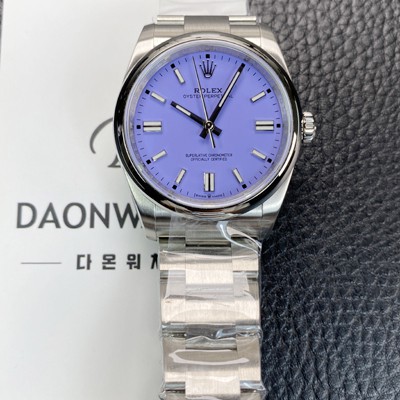 SA급 로렉스 남성용 오이스터 퍼페추얼 m126000 오토매틱 칼리버 3230타입 36미리 메탈시계 라벤더 다이얼 rol5618 xx