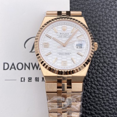 SA급 로렉스 남성용 랜드드웰러 m127335 플랫 주빌리 18K 로즈골드 40mm 오토매틱 Cal.7135타입 화이트 다이얼 rol5641 xx