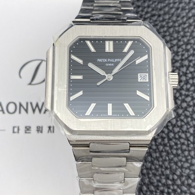 SA급 파텝필립 남성용 큐비투스 데이트 Ref.5821 45mm 오토매틱 Cal.26-330 SC 타입 블랙 다이얼 pat2263 xx