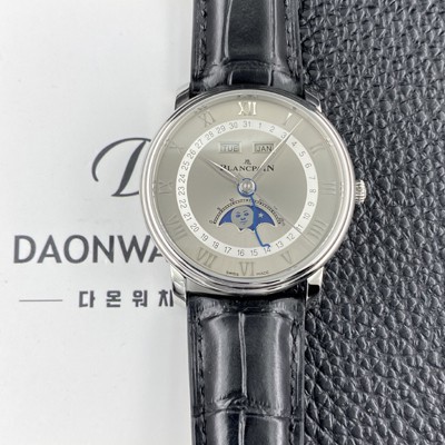 SA급 블랑팡 남성용 빌레레 퀀탬 컴플레트 40mm 문페이즈 오토매틱 Cal.6654타입 그레이 다이얼 bla4216 xx
