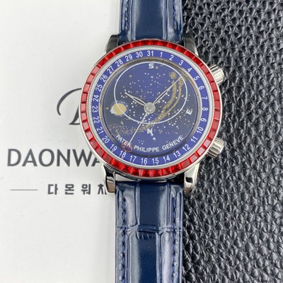 SA급 파텍필립 남성용 그랜드 컴플리케이션 6104P 문페이즈 43mm 오토매틱 Cal.240 타입 블루 다이얼 pat2275 xx