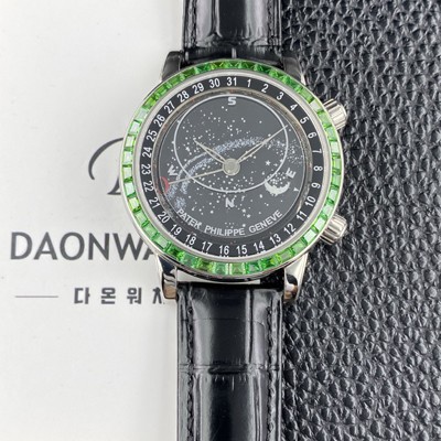 SA급 파텍필립 남성용 그랜드 컴플리케이션 6104P 문페이즈 43mm 오토매틱 Cal.240 타입 블랙 다이얼 pat2276 xx