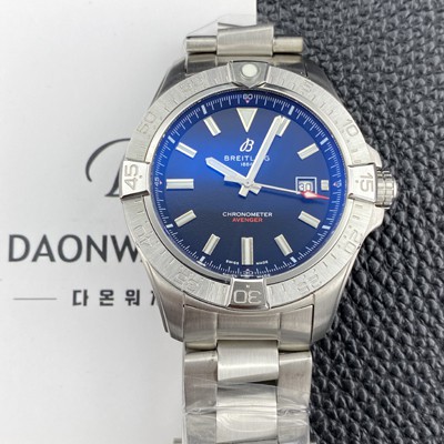 SA급 브라이틀링 남성용 어벤져 44mm 메탈줄 오토매틱 2836-2 타입 블랙 다이얼 bre6067 xx