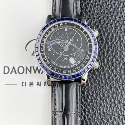 SA급 파텍필립 남성용 그랜드 컴플리케이션 6104P 문페이즈 43mm 오토매틱 Cal.240 타입 블랙 다이얼 pat2278 xx