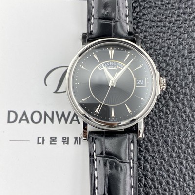 SA급 파텍필립 남성용 칼라트라바 5153G 가죽줄 38mm 오토매틱 Cal.324 타입 블랙 다이얼 pat2280 xx
