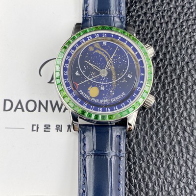 SA급 파텍필립 남성용 그랜드 컴플리케이션 6104P 문페이즈 43mm 오토매틱 Cal.240 타입 블루 다이얼 pat2273 xx