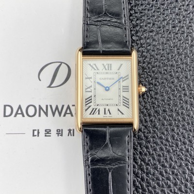 SA급 까르띠에 남성용 2025신상! 탱크 루이스 18K 로즈골드 38.1mm 악어가죽 오토매틱 무브먼트 화이트 다이얼 car69380 xx