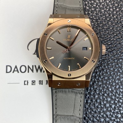 SA급 휴블렛 남성용 클래식 퓨전 511.OX.7081.LR 18K 로즈골드 42mm 오토매틱 2892타입 그레이 다이얼 hub2144 xx