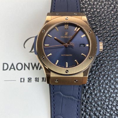 SA급 휴블렛 남성용 클래식 퓨전 511.OX.7180.LR 18K 로즈골드 42mm 오토매틱 2892타입 블루 다이얼 hub2146 xx